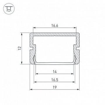 Алюминиевый анодированный профиль черного цвета для герметичных лент в оболочке 2м 058960 черный SILER-2000 ANOD BLACK Arlight