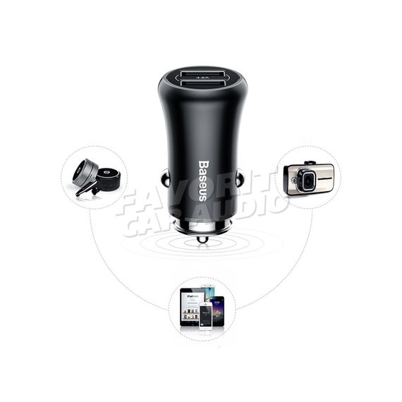 АЗУ 2USB Baseus F635 Gentleman 4800mA металл чёрный