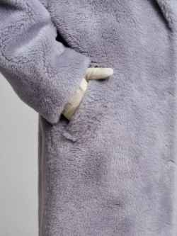 Шуба чебурашка длинная из овечьей шерсти, SilverFox (арт.S1072rm09bz)