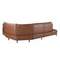 5-местный диван с левым шезлонгом 6216 из коричнево-табачной кожи