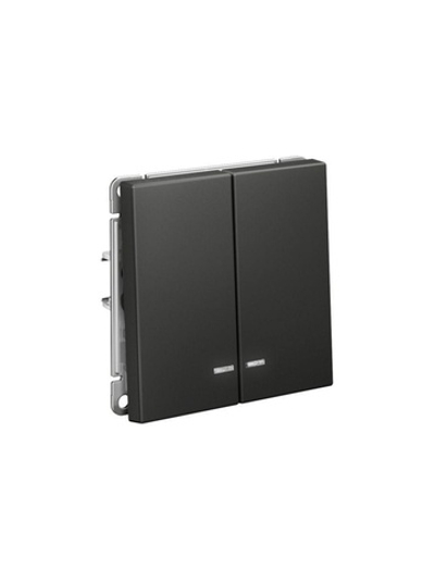 Выключатель 2-кл. ArtGallery (сх. 5а) 10AX с подсветкой механизм базальт SE GAL001453