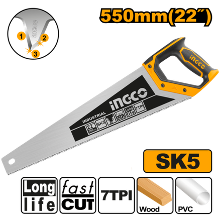 Ножовка по дереву INGCO HHAS28550 INDUSTRIAL 550 мм