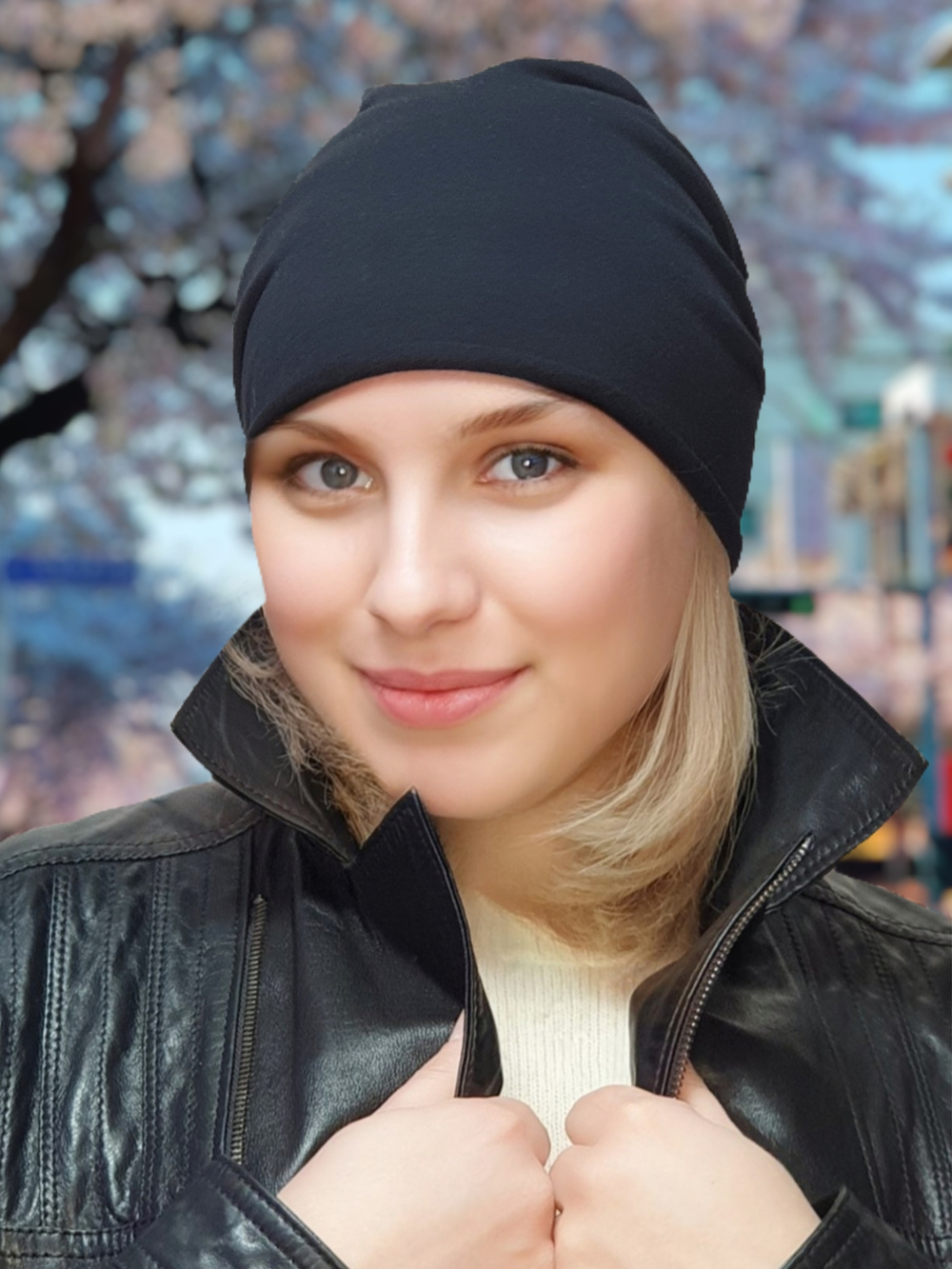 Шапка БАЙРОН 2 тонкая хлопковая трикотажная из френч-терри