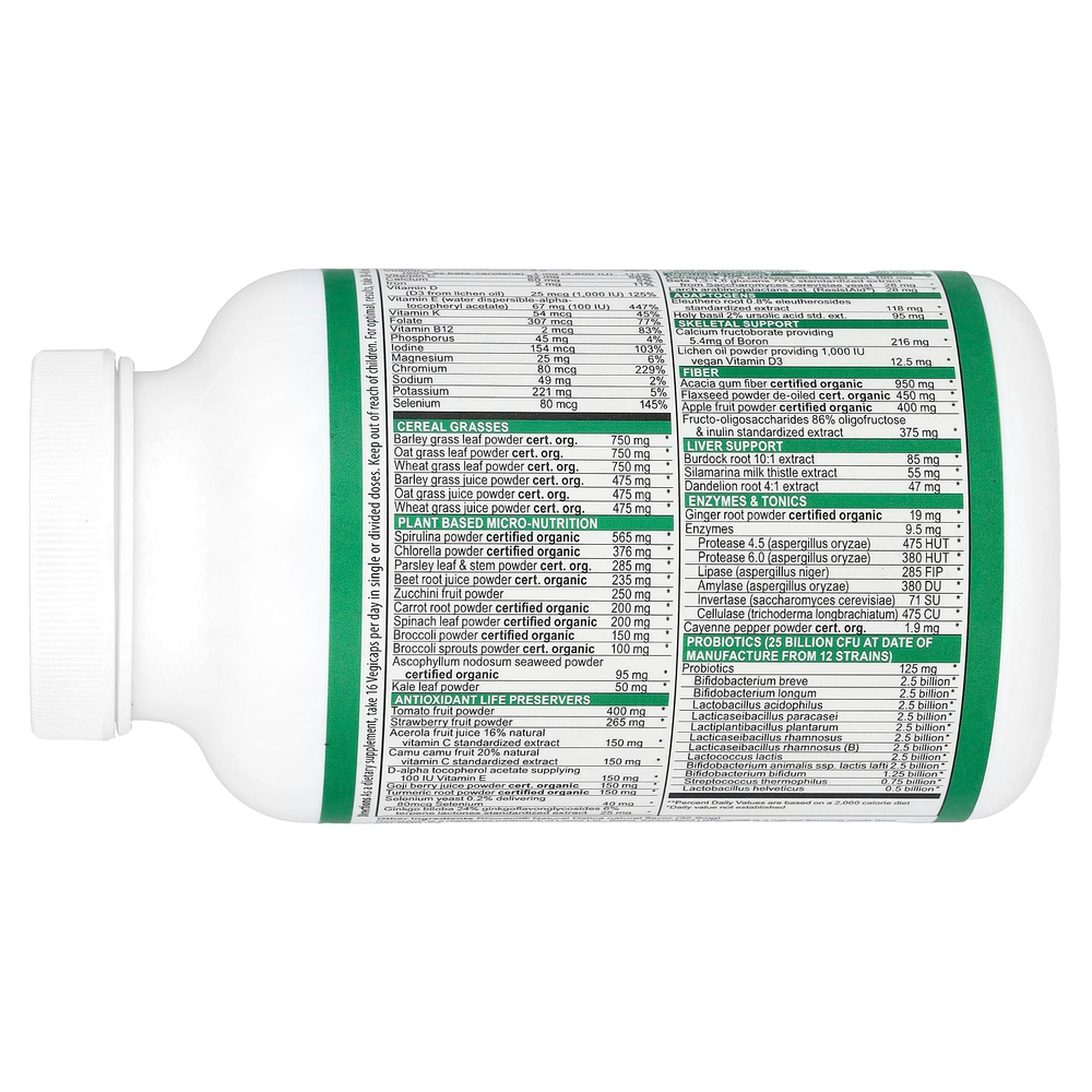 Vibrant Health, Green Vibrance® +25 млрд пробиотиков, версия 21.0, 240 растительных капсул