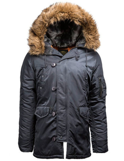 Куртка Аляска Alpha Slim Fit N-3B (стальной синий - steel blue)