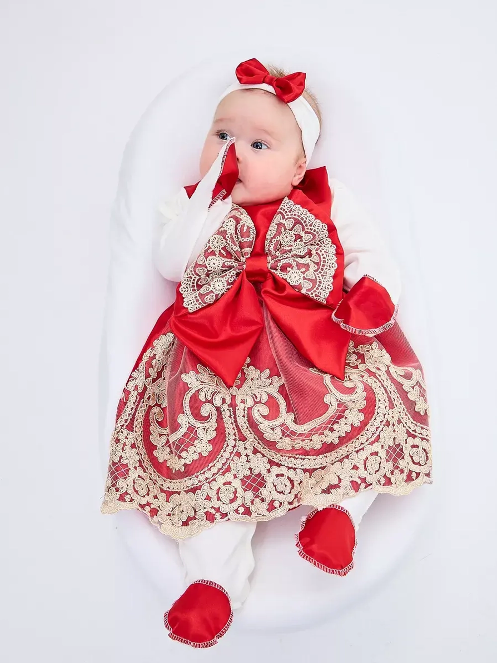 красное платье для новорожденных девочек