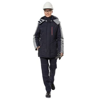 Куртка зимняя женская "Альфа" (синий/серый)