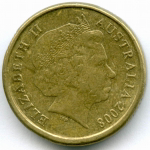 2 доллара 2008 год. Австралия. Абориген. Елизавета II. Тип 3. Бронза, диаметр 20.5 мм. XF