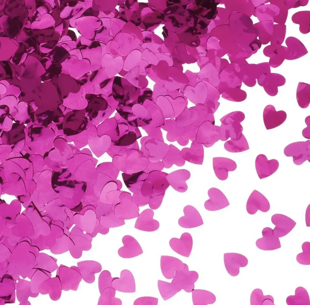 Латексный шар с мелким розовым конфетти, сердце, 36 см
