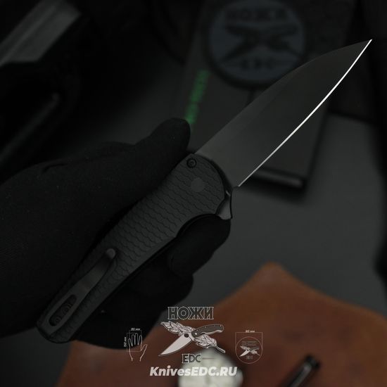 Складной нож PT5336 Malibu - черн. алюм. рук-ть, черн. клинок