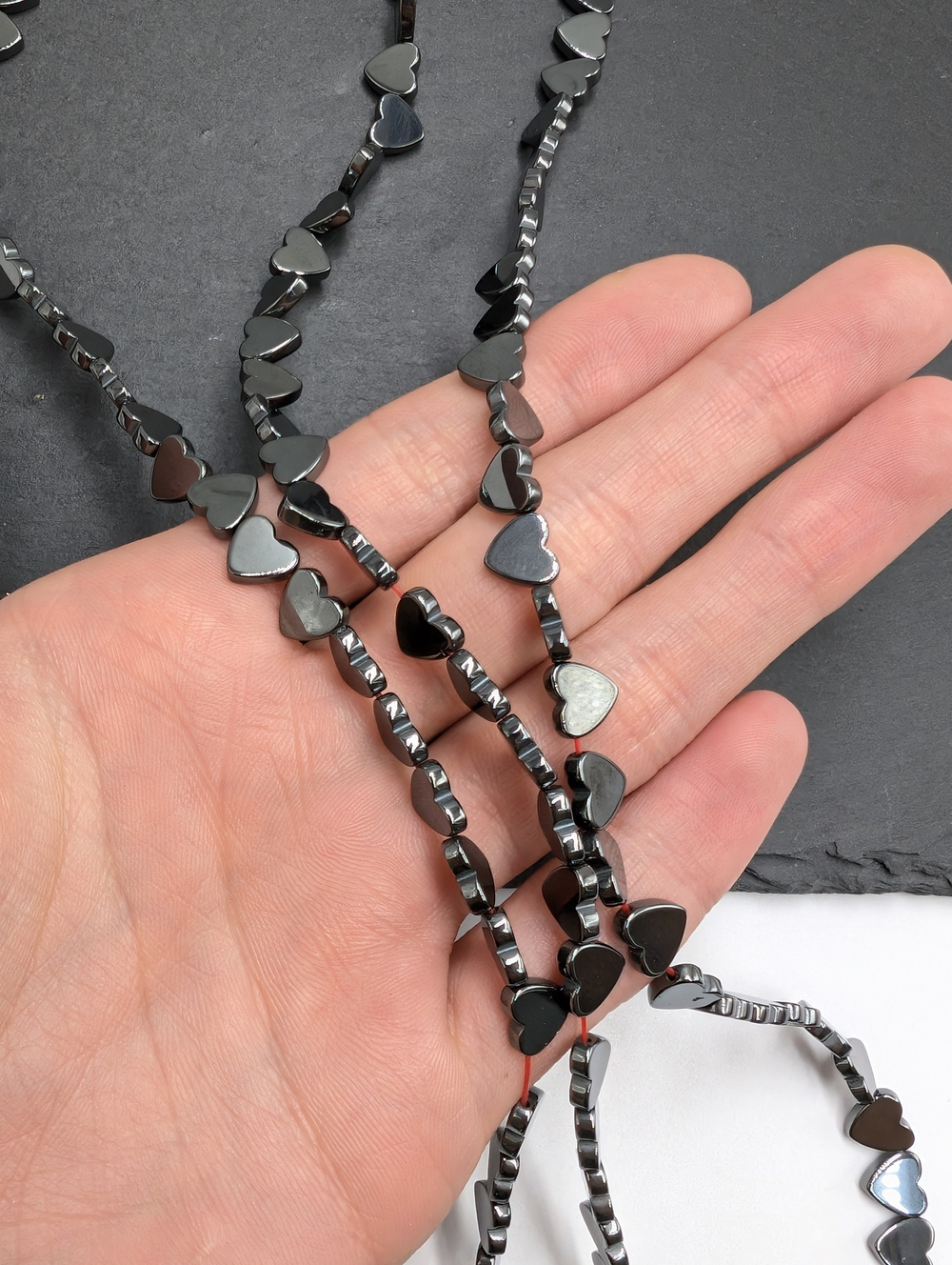 Гематит сердце 8мм, черный