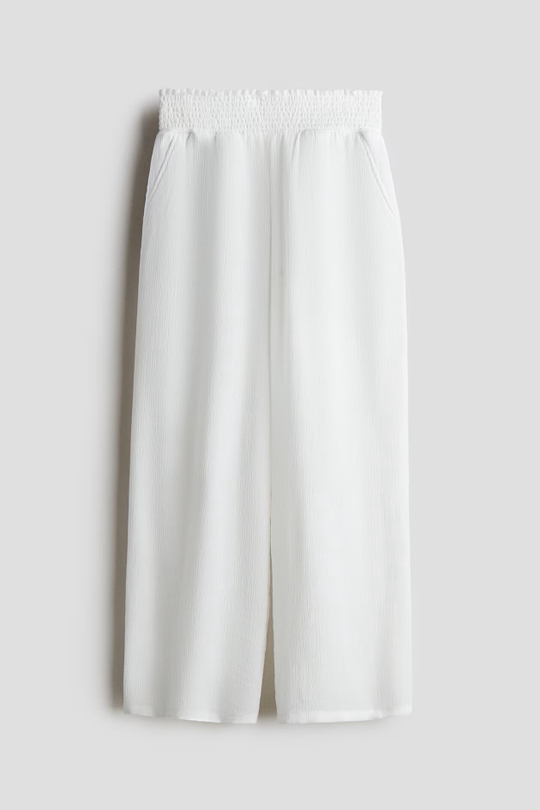 H&M Брюки со сборками на талии, белый