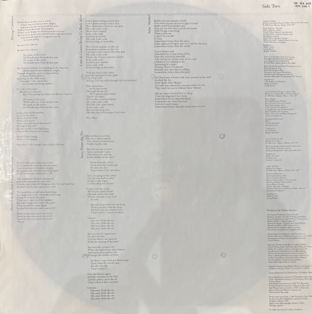 Виниловая пластинка Rickie Lee Jones ‎– Flying Cowboys LP