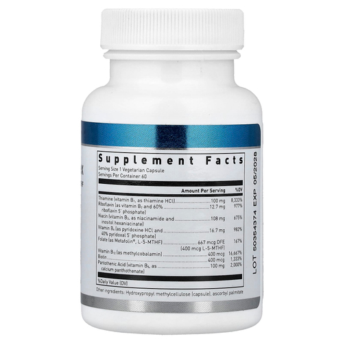 Douglas Laboratories, комплекс витаминов группы B с Metafolin® L-5-MTHF, 60 вегетарианских капсул