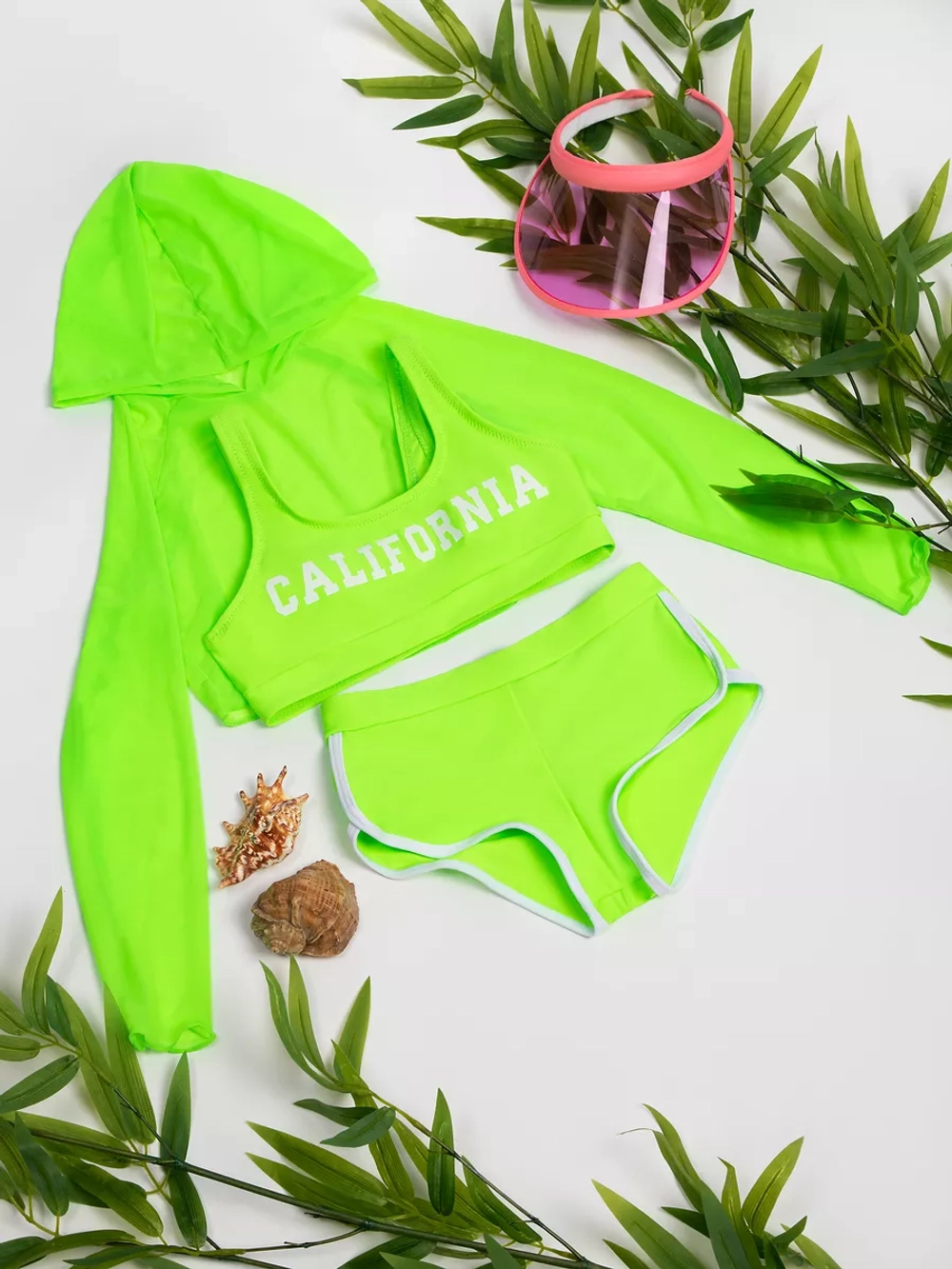 купальник раздельный 3 в 1 с шортами и топом парео