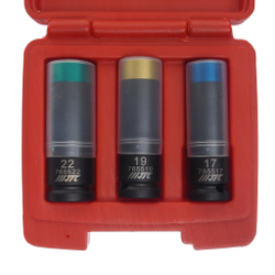 Набор головок ударных для литых дисков 17-19-22мм L=85мм 3 предмета в кейсе JTC