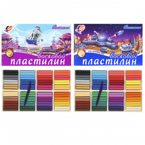 Пластилин восковой 32цв 480г "Фантазия" стеккарт упак ЛУЧ 31С 2066-08