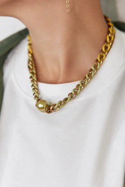 HMG 1332 Enamel chain olive чокер арт.1392
