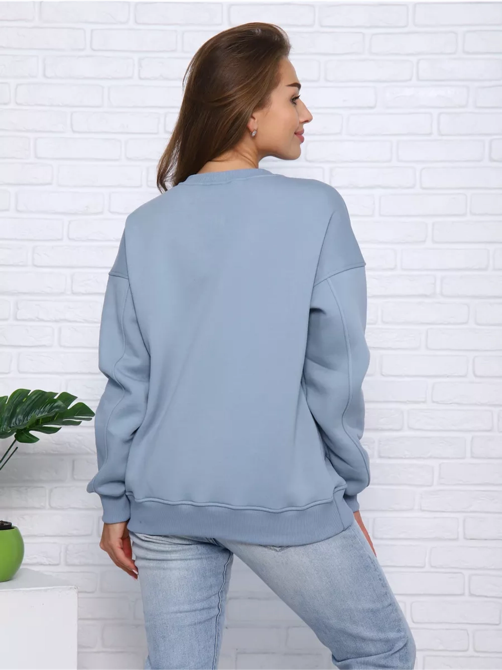 Свитшот утепленный оверсайз базовый