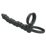 Черная насадка на пенис для двойного проникновения Dillion (Цвет: черный)