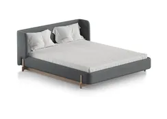 Кровать Basic спальное место 160*200 см (светло-серый, твид)