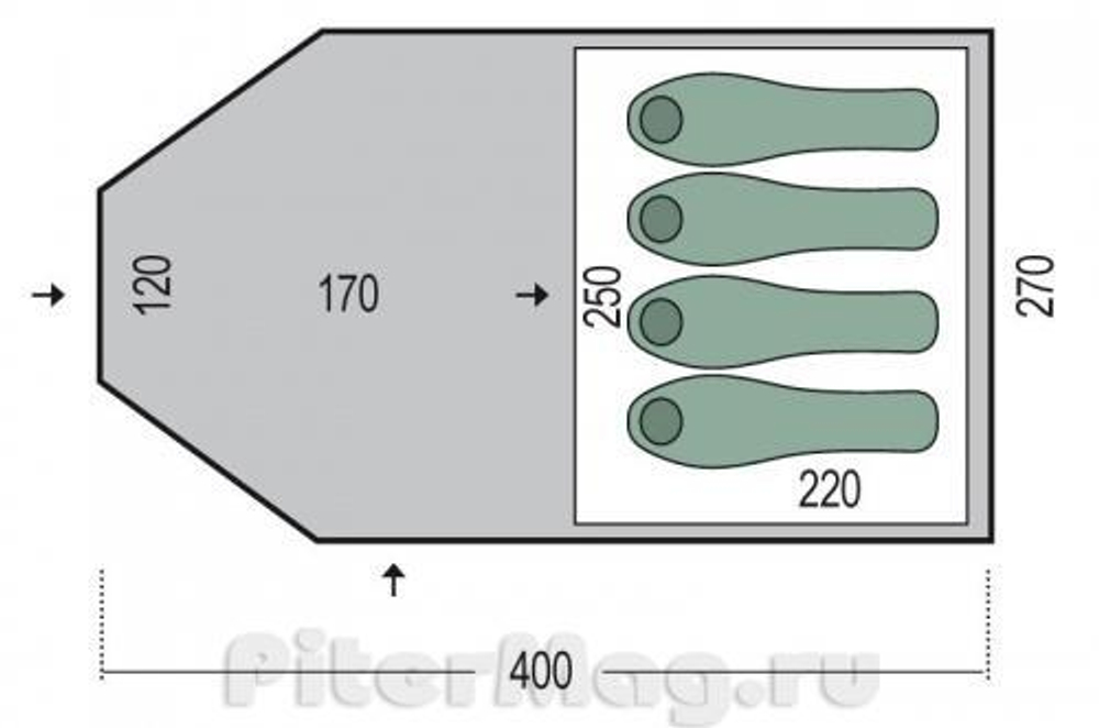 Палатка Pinguin Campus 4 Duralu