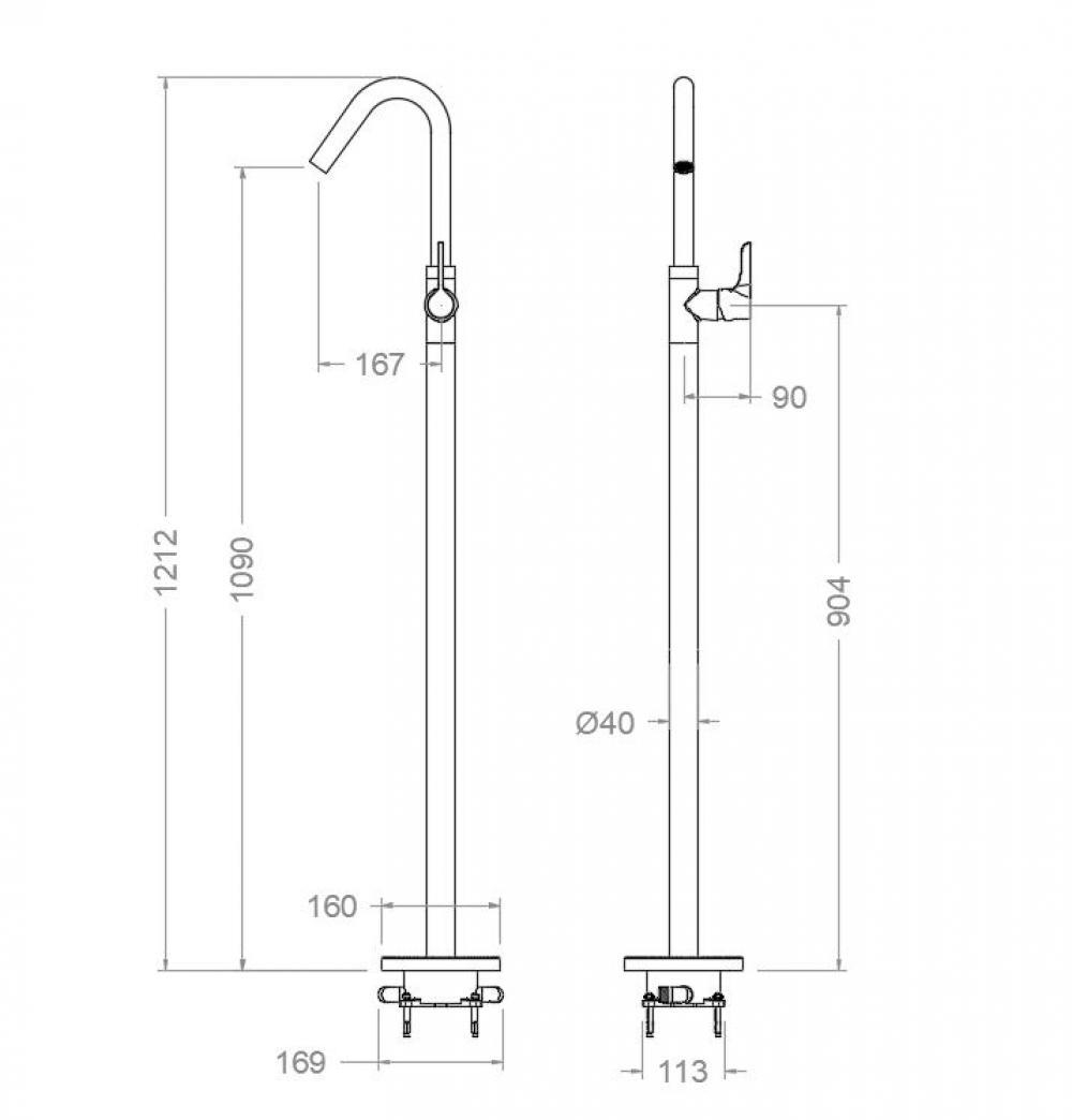 Напольный смеситель для раковины ADAGIO 917603OC золото