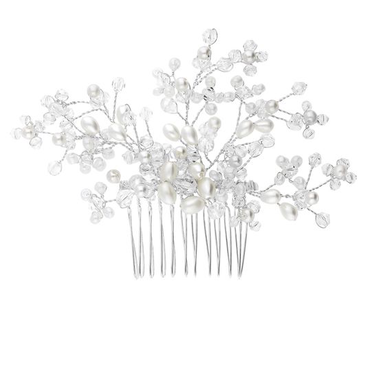 Гребешок горный хрусталь, жемчуг "Летто" (Итальянский дизайн)