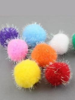 Помпоны декоративные с люрексом, 50шт