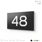 Табличка с номером 48 на дверь квартиры, для офиса, кабинета, аудитории, склада, черная 120х70 мм, Айдентика Технолоджи