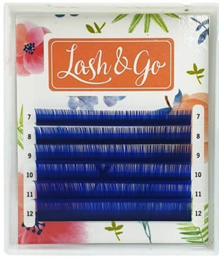 Синие ресницы Lash&amp;Go MINI MIX - 6 линий