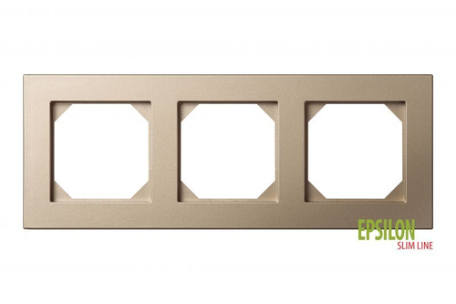 Рамка Трехместная Шампань SLIM (Универсальный Монтаж) LIREGUS EPSILON