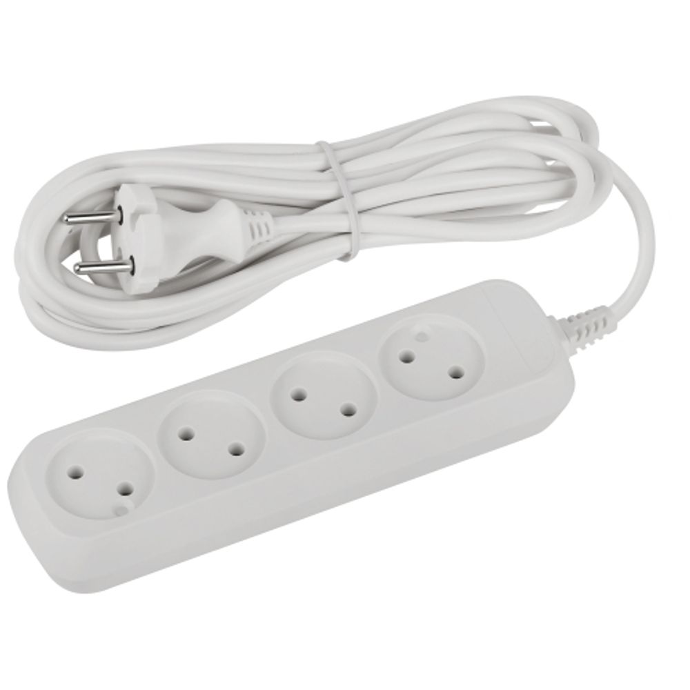 Удлинитель электрический ЭРА UDL-10-450 Greenline 4 розетки без заземления 5м ПВС 2x0.75мм2