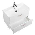 Подвесная тумба с раковиной Belbagno DUE, 80 см Bianco Lucido DUE-800-2C-SO-BL-P + BB-8076-3-80