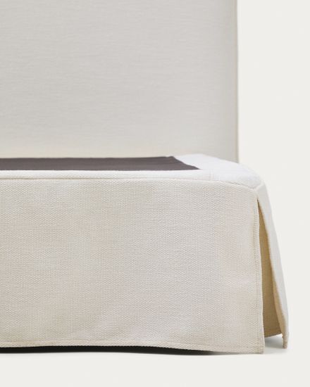 Кровать Jaira из белого шенилла со съемным чехлом для матраса 90x200