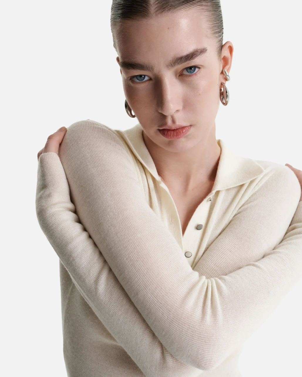 Джемпер поло молочный