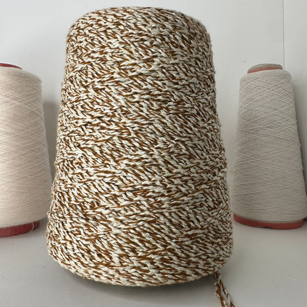 CASHMERE PAPIRO - Loro Piana; 66% хлопок, 34% кашемир; 230м/100гр; col.J1B6, цвет: верблюжий, белый меланж