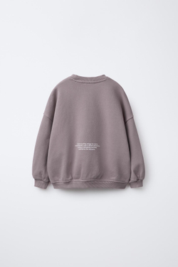 ZARA ТОЛСТОВКА С ПРИНТОМ И НАДПИСЬЮ, АНТРАЦИТОВО-СЕРЫЙ