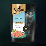 Ломтики в соусе лосось, 75г влажный корм для кошек Sheba