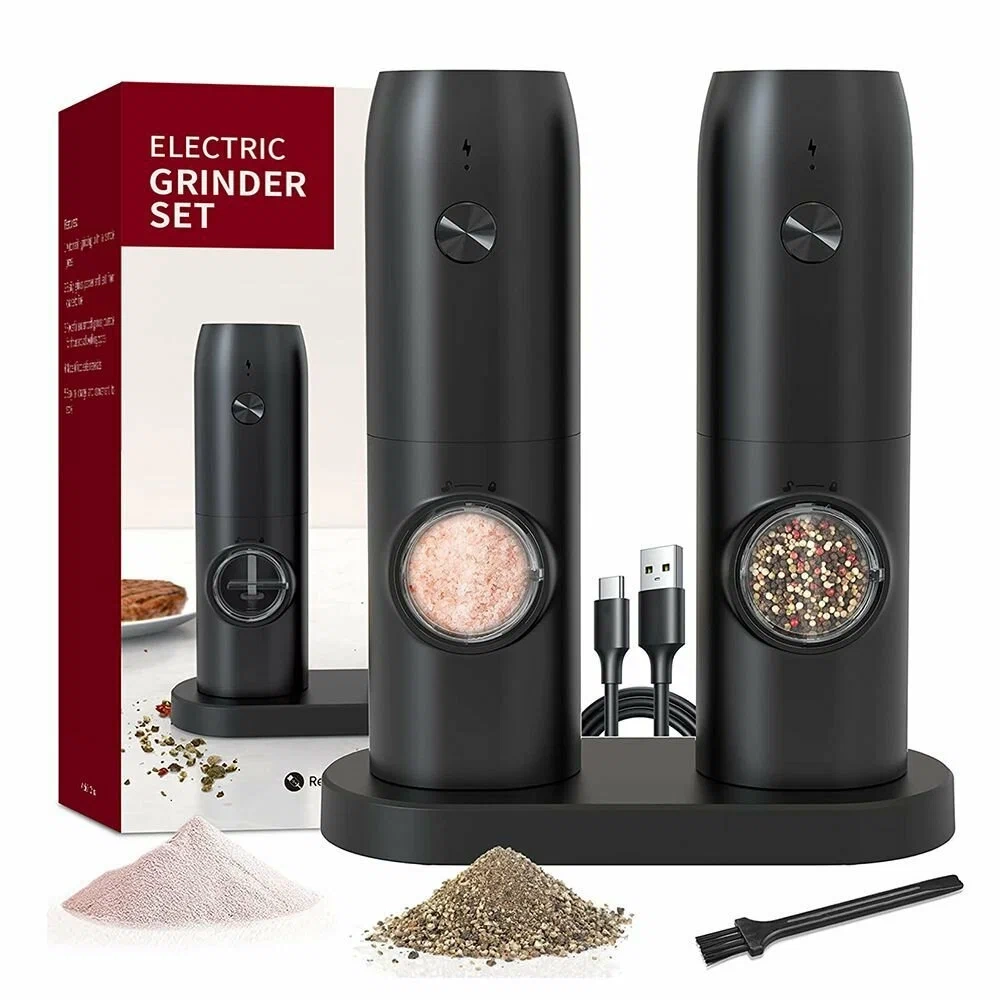 Электрическая мясорубка для специй и перца 2 шт. со встроенным аккумулятором USB TYPE-C зарядка