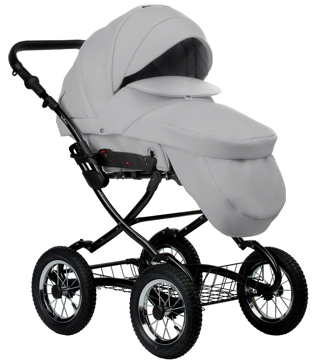 Детская коляска Indigo Barbara Eco Classic 3 в 1 с автокреслом Avionaut Cosmo Black Be04 св.серая кожа