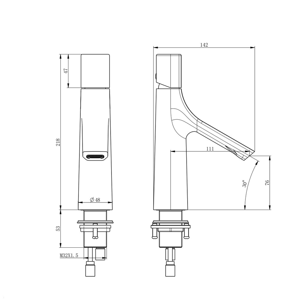 Смеситель для раковины WONZON & WOGHAND The ONE, Белый матовый (WW-H010-MW)