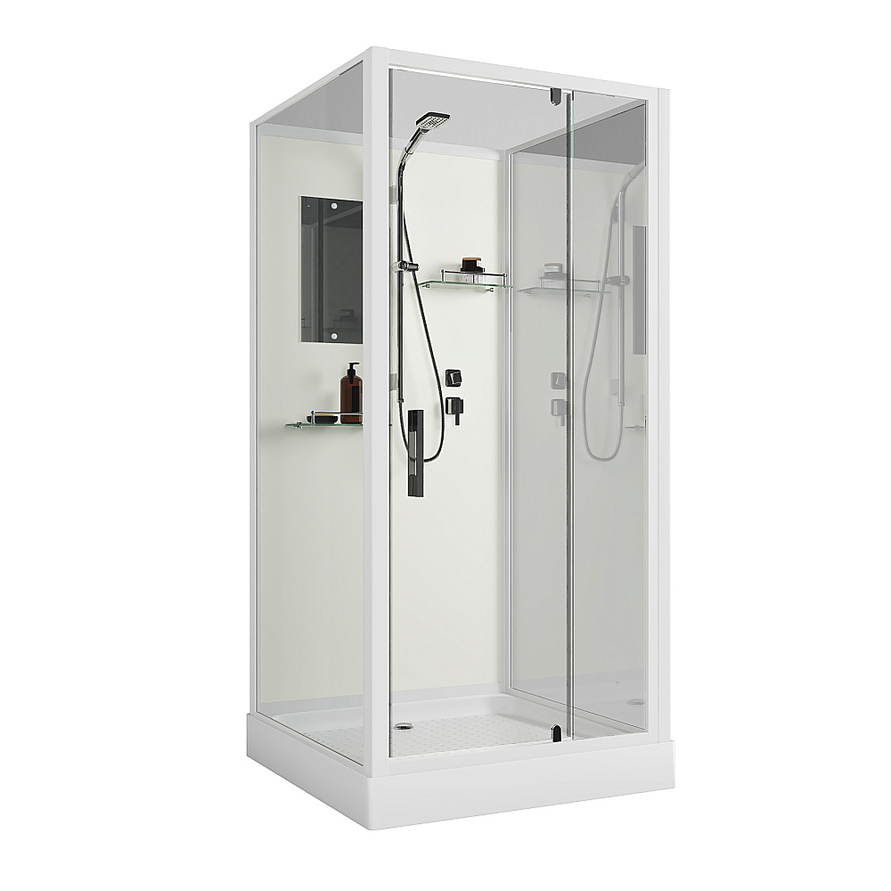 Душевая кабина Niagara Standart ST100/15Q/BK 100х100 стекло прозрачное/профиль белый