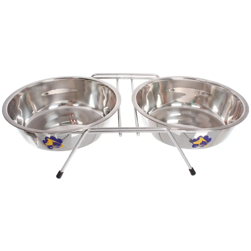 Миски металлические 2 шт на подставке «ЛЮБИМЫЙ БРО», (пакет)