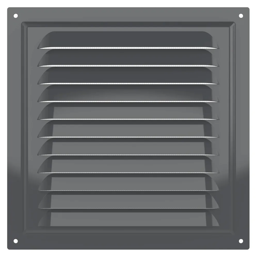 Решетка вен. с сеткой 200*200 метал. серый 2020МЭ