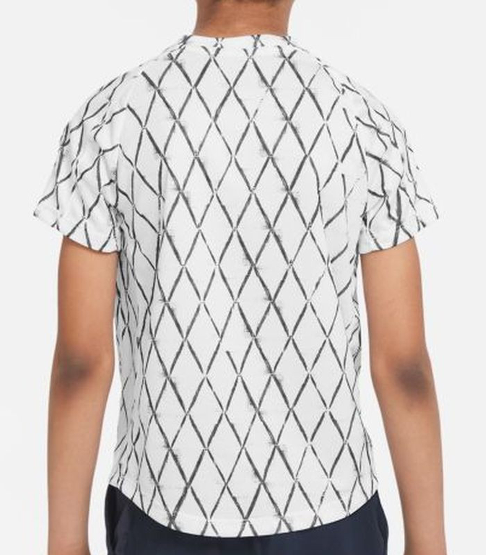 Футболка для мальчика теннисная Nike Court Dri-Fit Victory SS Top Printed - белый