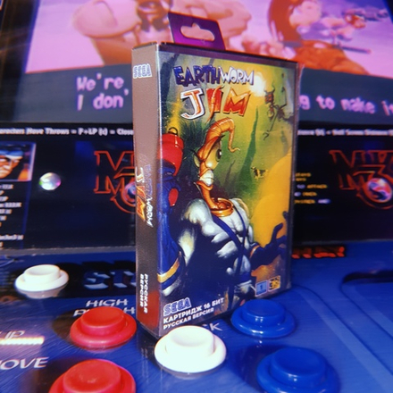 Картридж Earthworm Jim (SEGA, русская версия)