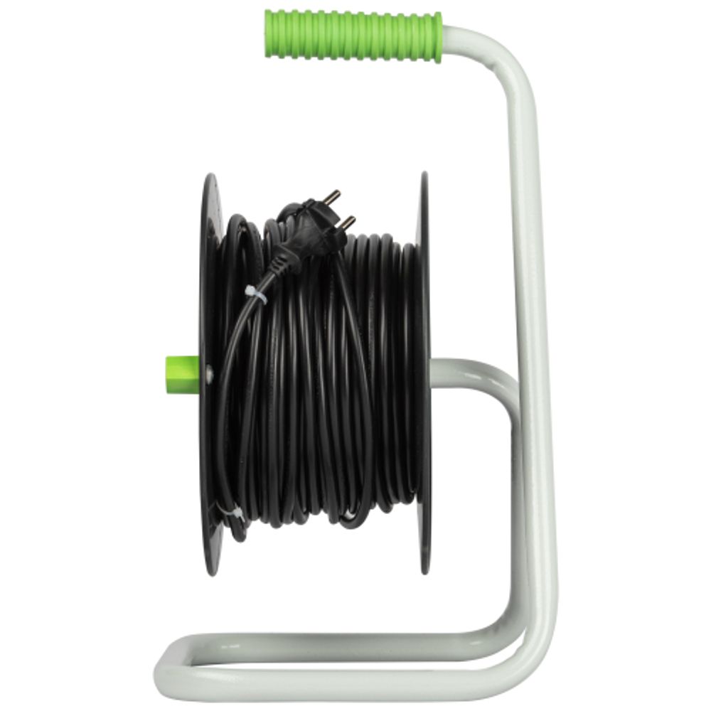 Удлинитель силовой ЭРА GREEN LINE KAT-2x1.5-30m Greenline на катушке пластик 4 розетки без заземления 30м ПВС 2x1.5мм2 | Силовые удлинители