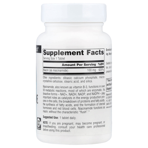 Source Naturals, Никотинамид B-3, 100 мг, 250 таблеток