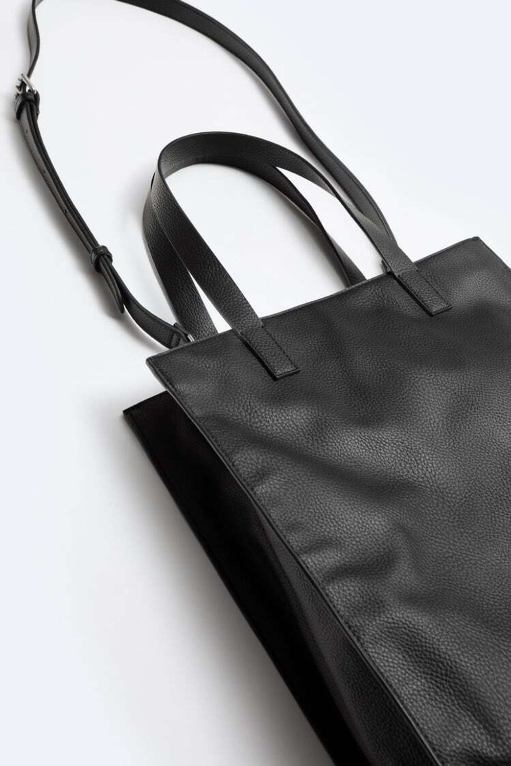 ZARA МЯГКАЯ СУМКА-ТОУТ, ЧЕРНЫЙ